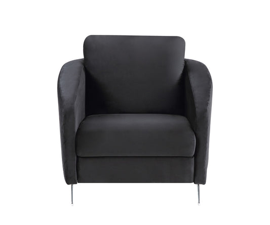 Lilola Home Sofia Black Velvet Modern Chic Accent Armchair