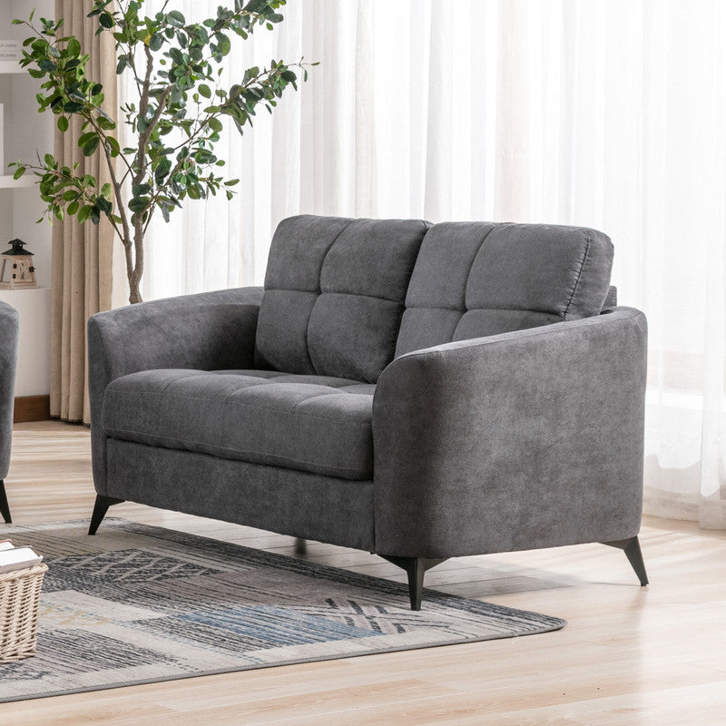 Lilola Home Callie Gray Velvet Fabric Loveseat