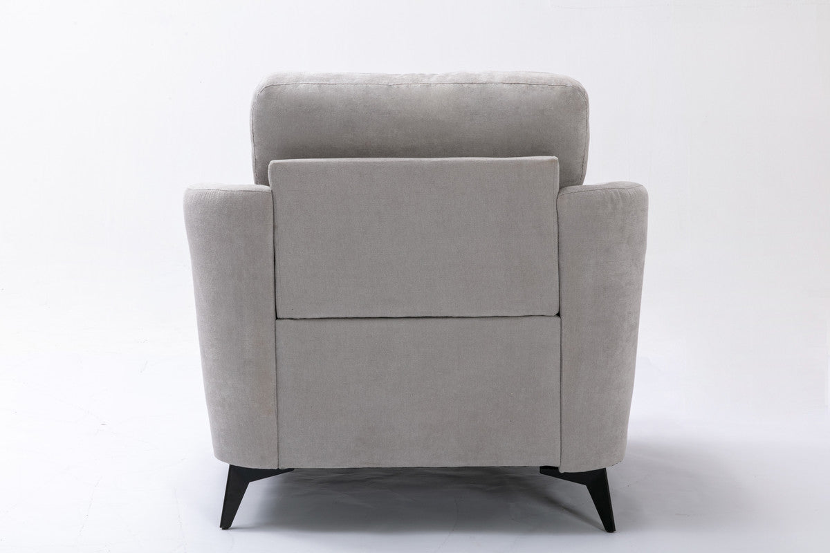Lilola Home Callie Light Gray Velvet Fabric Chair