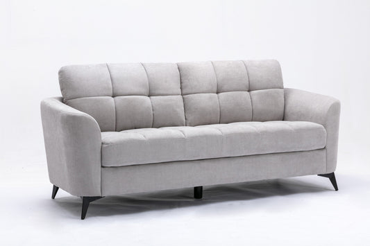 Lilola Home Callie Light Gray Velvet Fabric Sofa