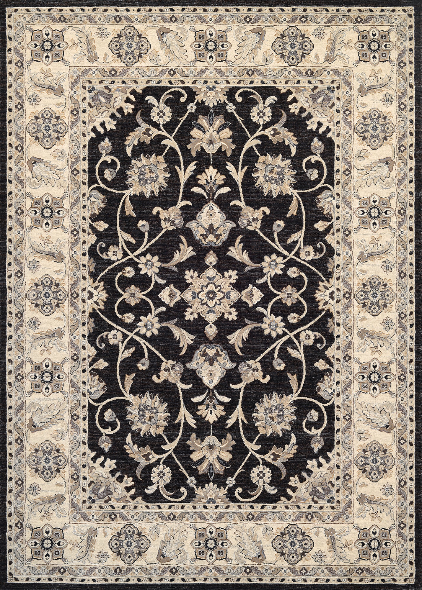 Couristan Everest Rosetta Ebony Rug 7'10" x 11'2"