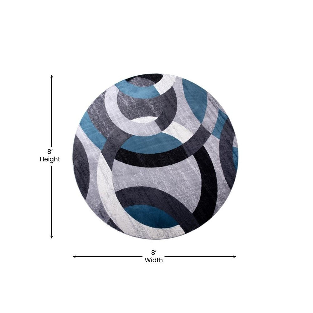 8x8 RD Blue/Gray Area Rug