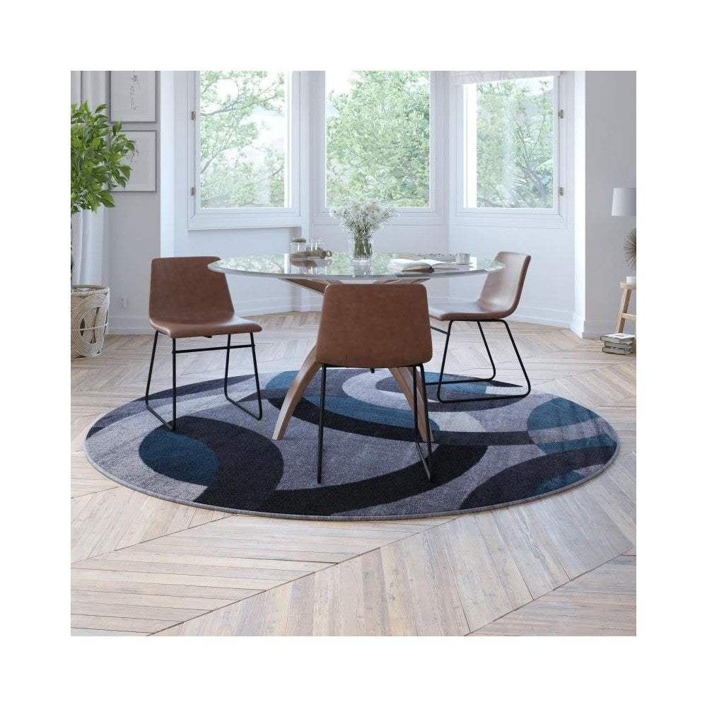 8x8 RD Blue/Gray Area Rug
