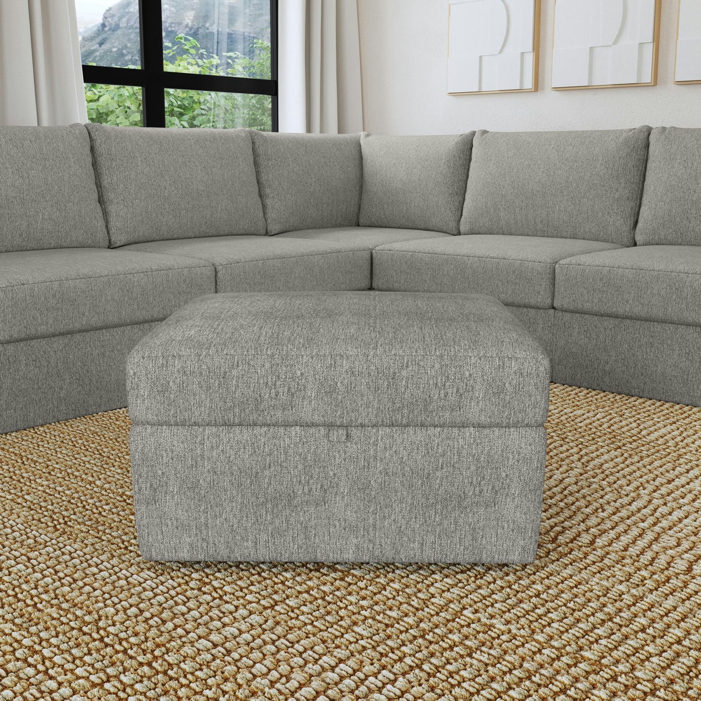 Flex Ottoman with Storage in Pebble by homestyles