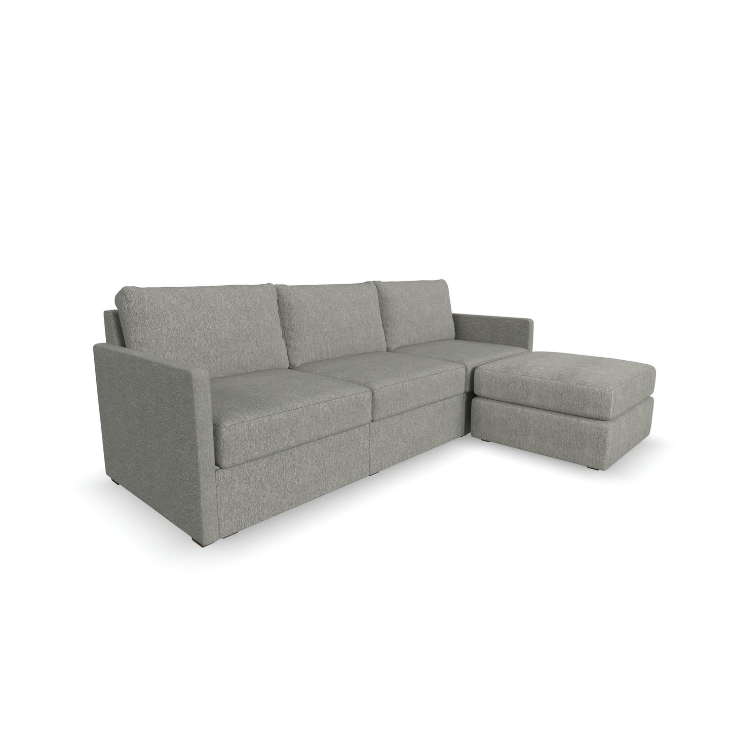 Flex Sofa with Narrow Arm and Ottoman in Pebble by homestyles