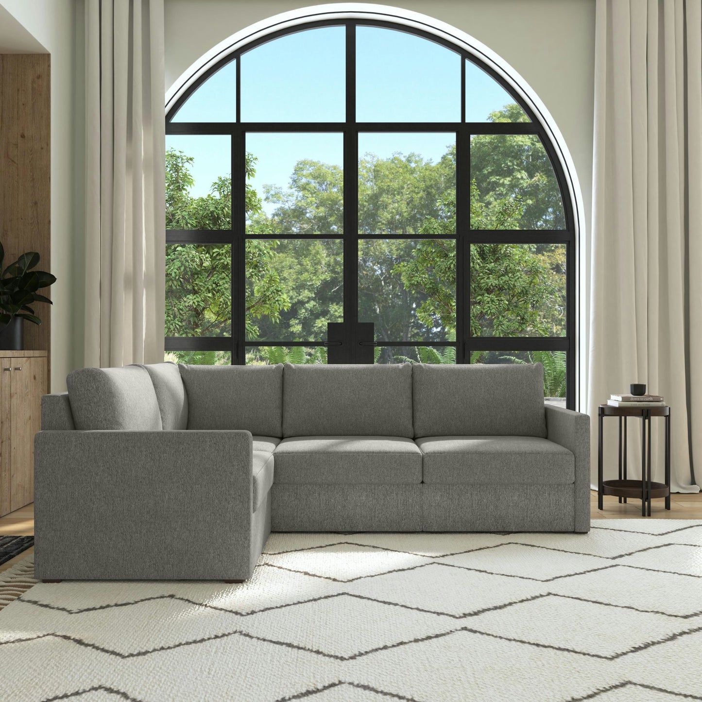 Flex 4-Seat Sectional with Narrow Arm in Pebble by homestyles