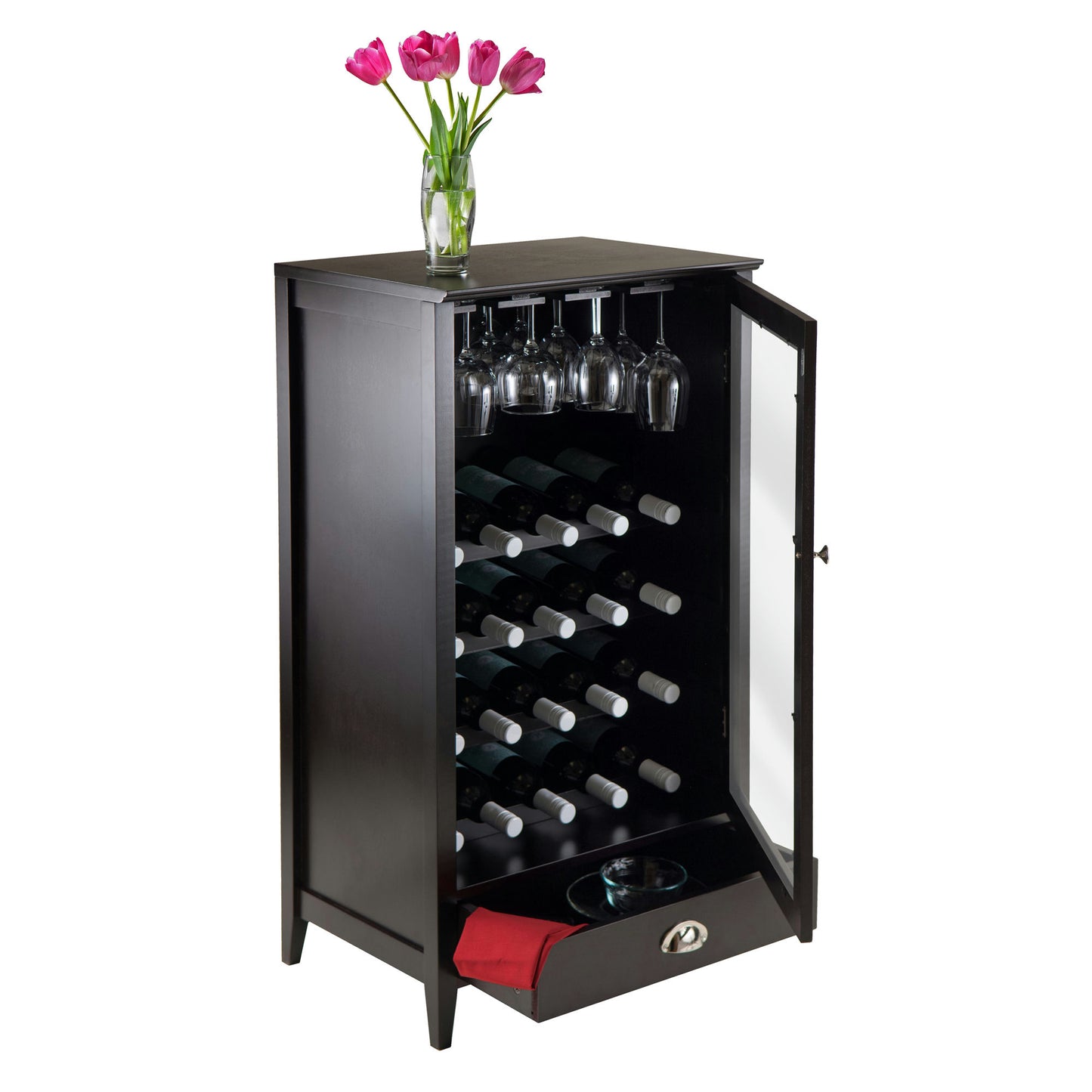 Bordeaux 20-Bottle Wine Cabinet, Espesso