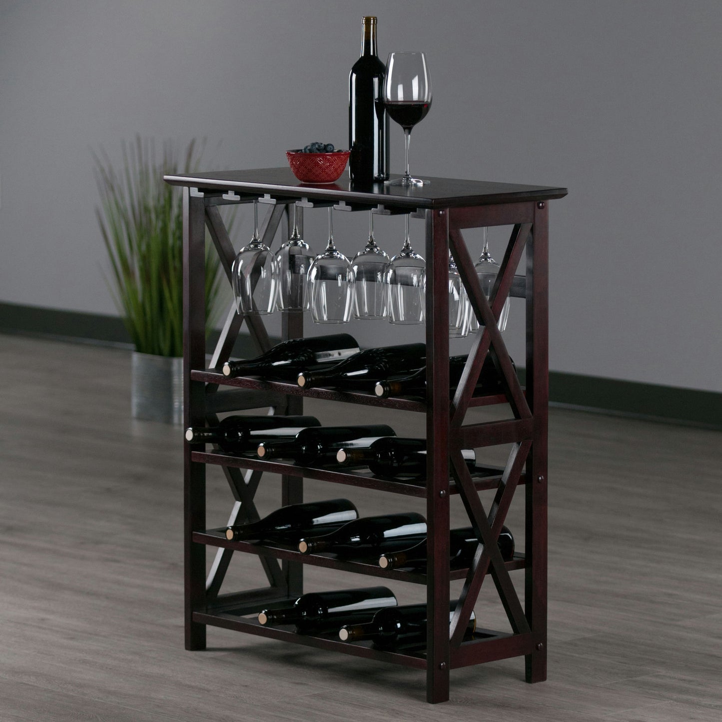 Rio 24-Bottle Wine Rack, Espresso