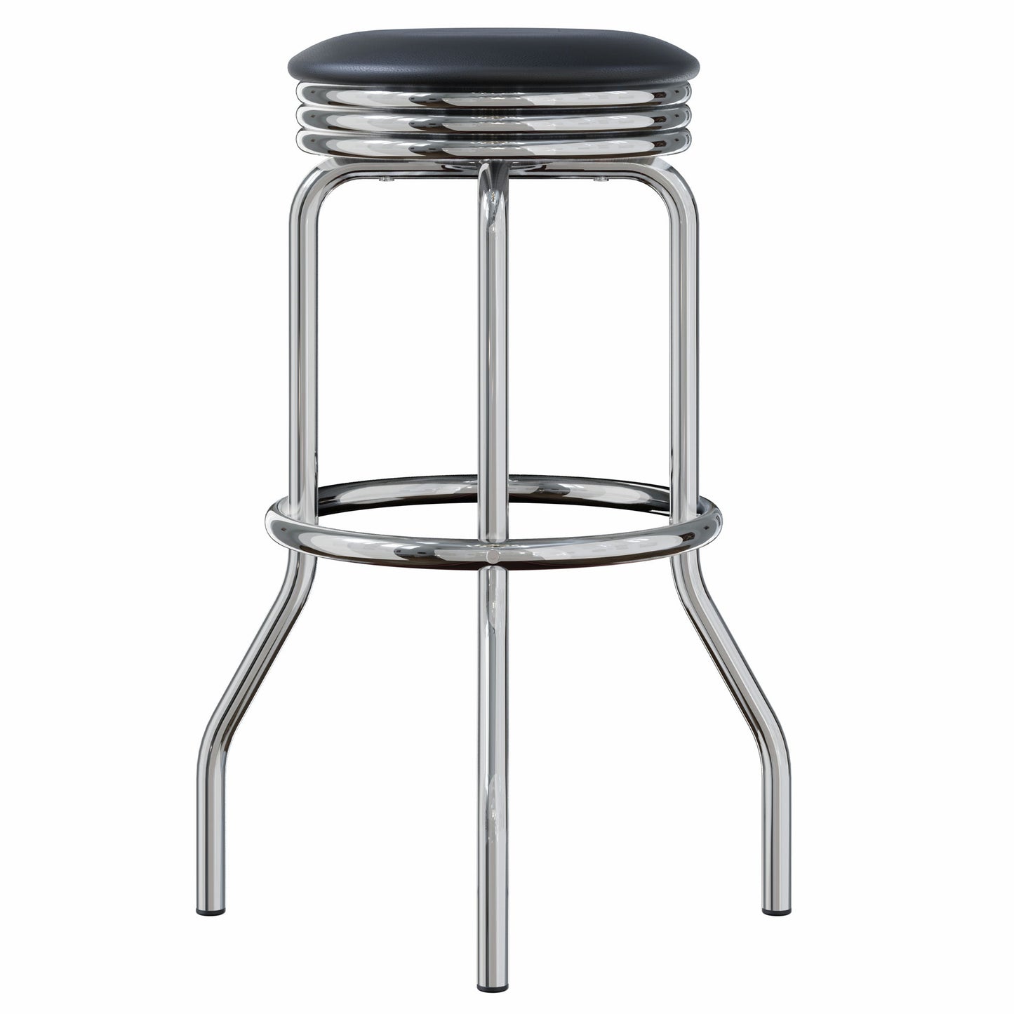 Summit 2-Pc Swivel Seat Stool Set, Black and Chrome