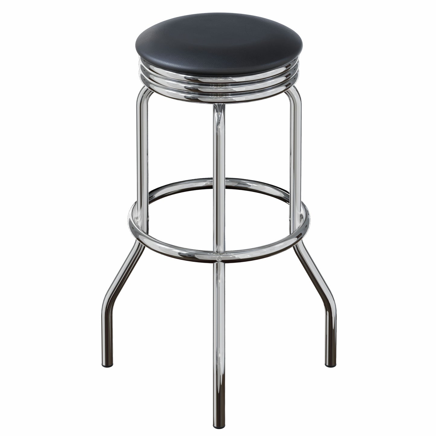 Summit 2-Pc Swivel Seat Stool Set, Black and Chrome