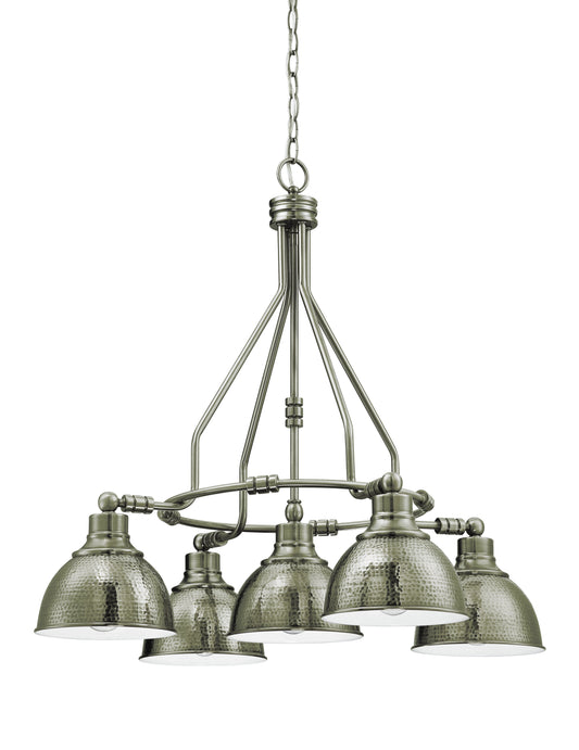 Timarron 5 Light Down Chandelier in Legacy Brass