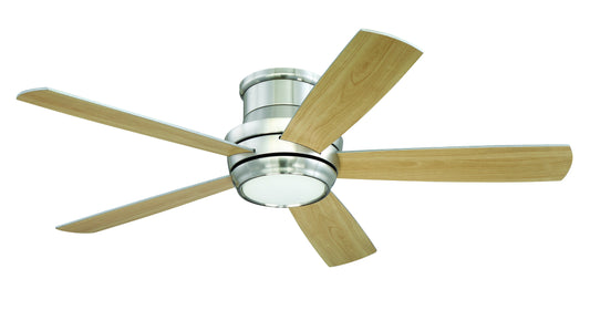 52" Tempo Hugger Ceiling Fan in Brushed Polished Nickel
