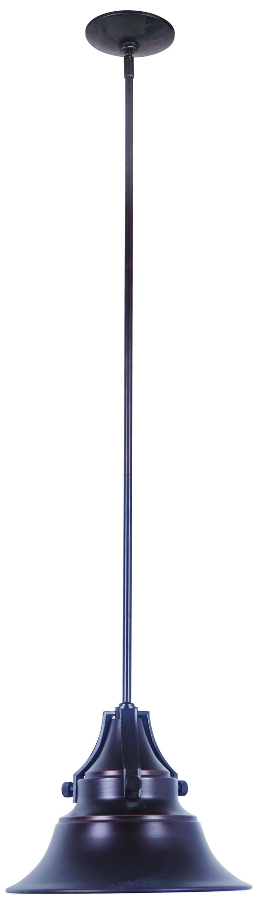 Union 1 Light Small Pendant in Oiled Bronze Gilded with Metal Shade