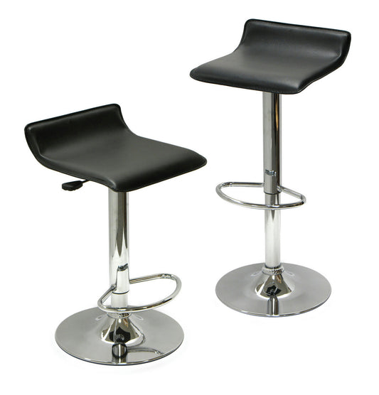 Spectrum 2-Pc Adjustable Swivel Stool Set, Black and Chrome