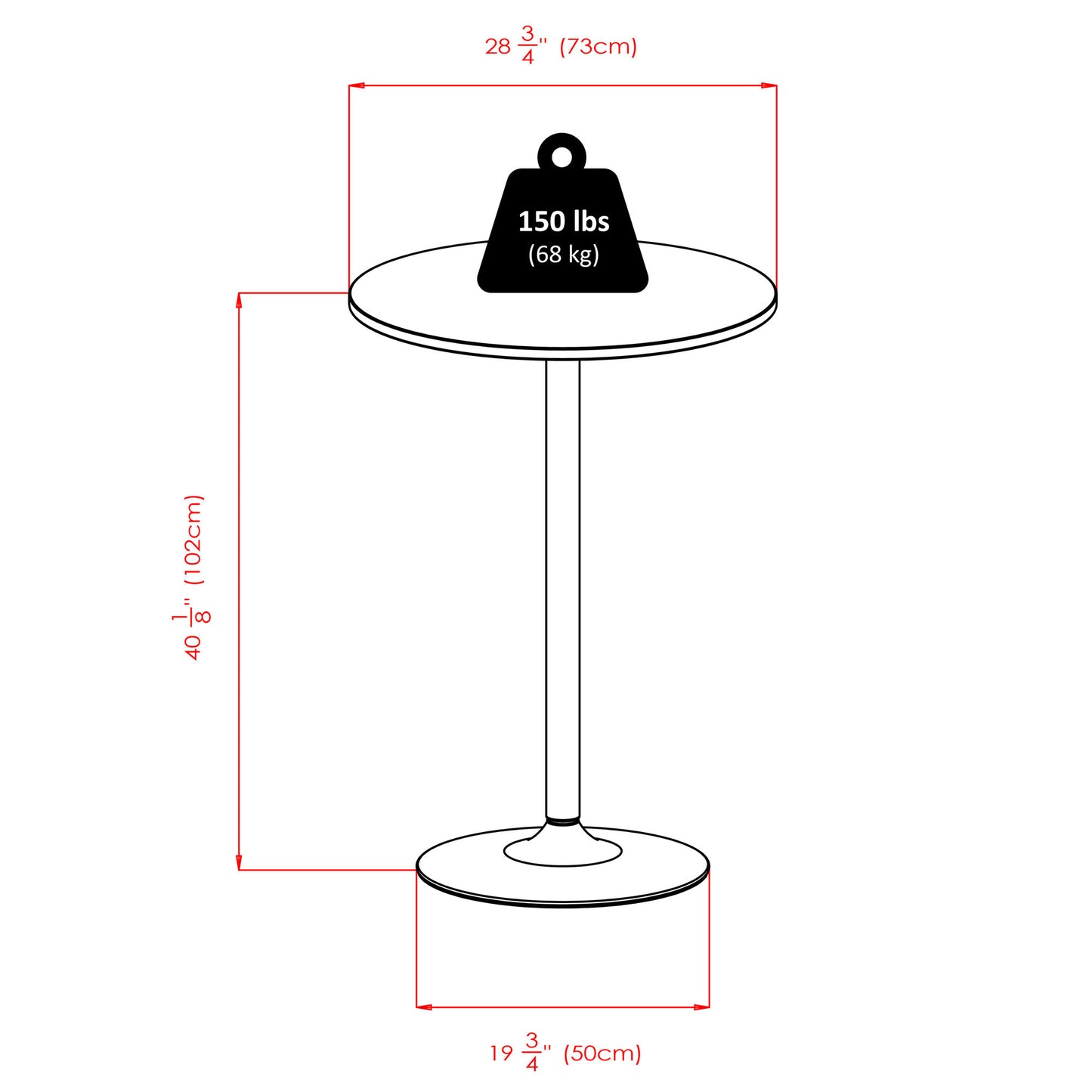 Spectrum 3-Pc Pub Table with High-back Adjustable Swivel Stools, Black & Chrome