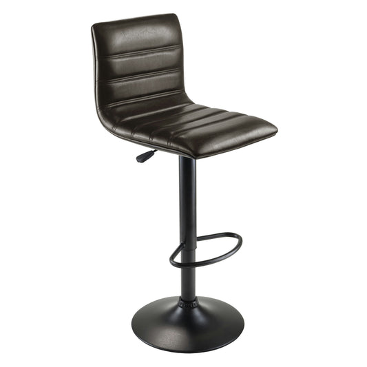 Holly Adjustable Swivel Stool, Black and Espresso