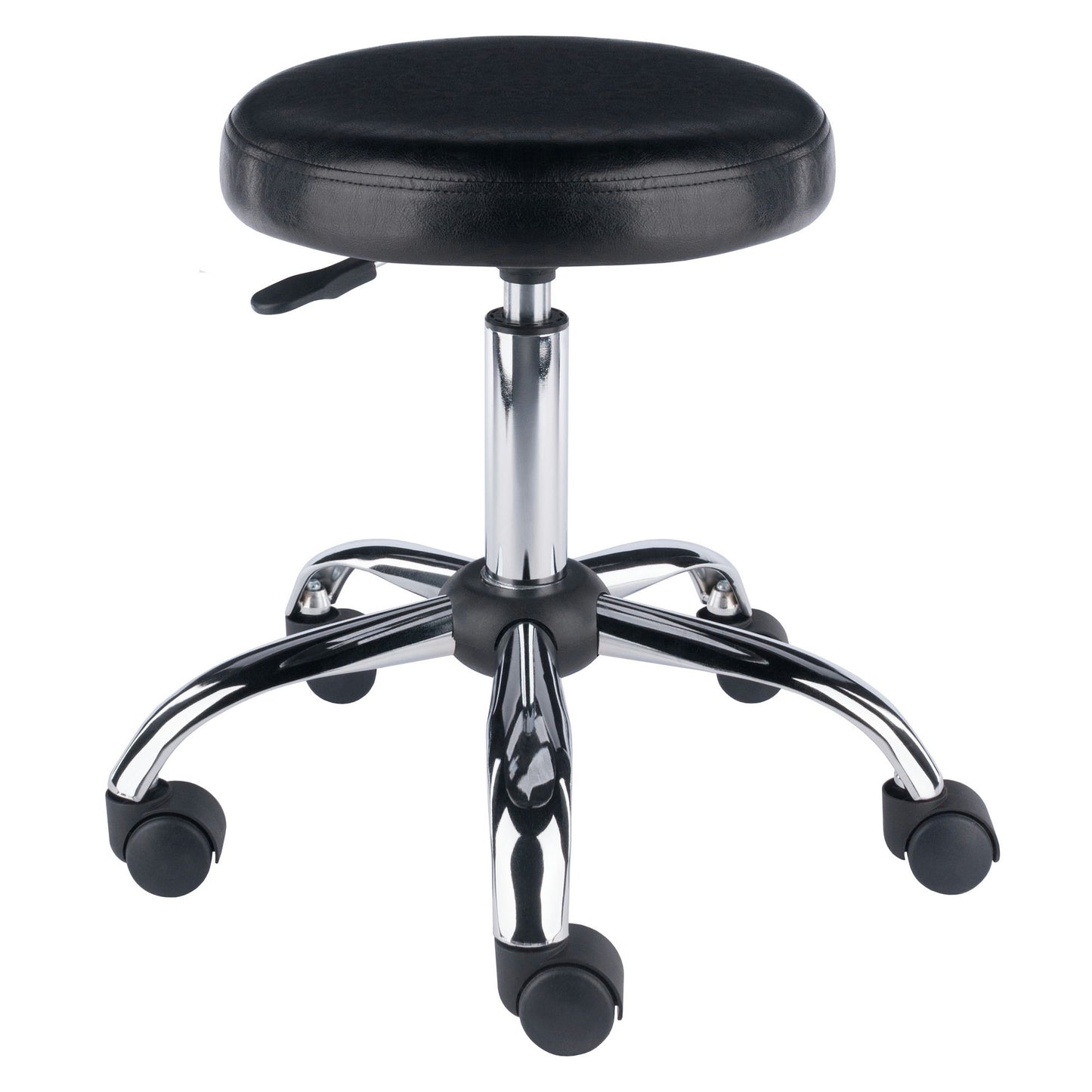 Clark Adjustable Cushion Seat Swivel Stool, Black and Chrome