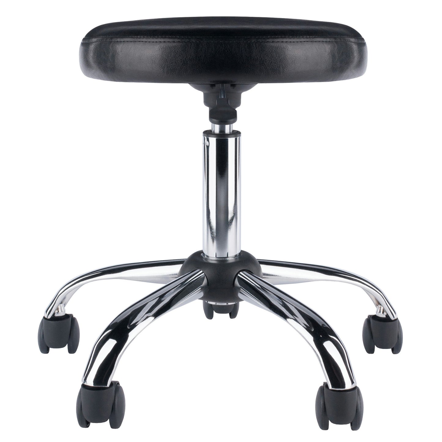 Clark Adjustable Cushion Seat Swivel Stool, Black and Chrome