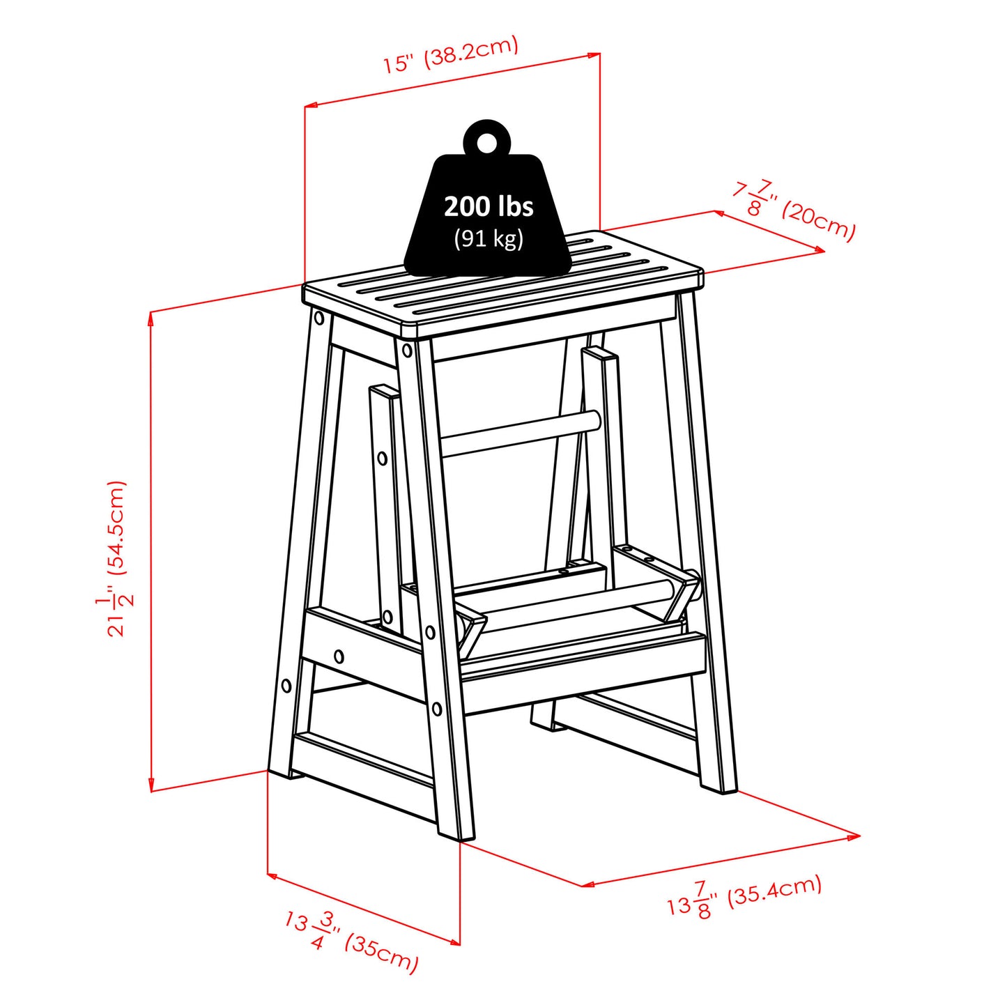 Ascend Step Stool, Walnut