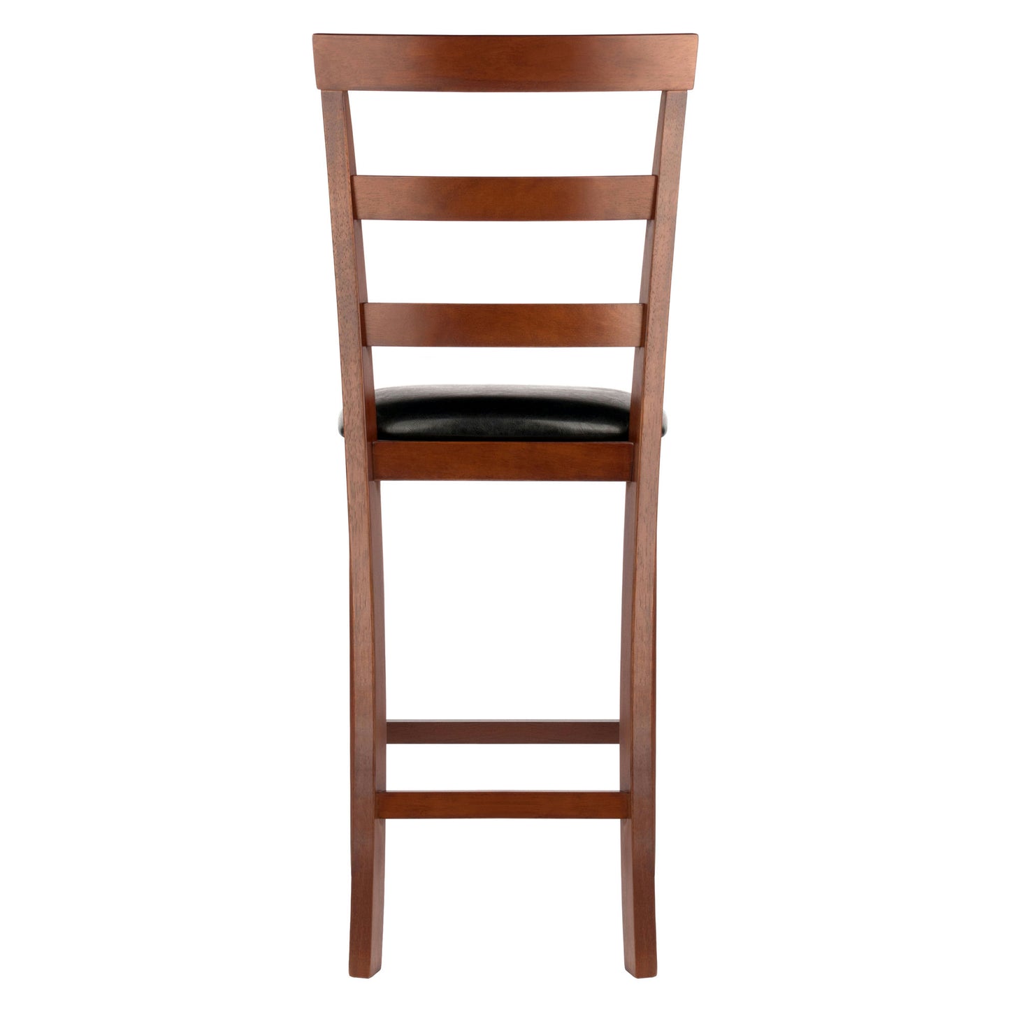 Simone 2-Pc Cushion Ladder-back Counter Stool Set, Black and Walnut