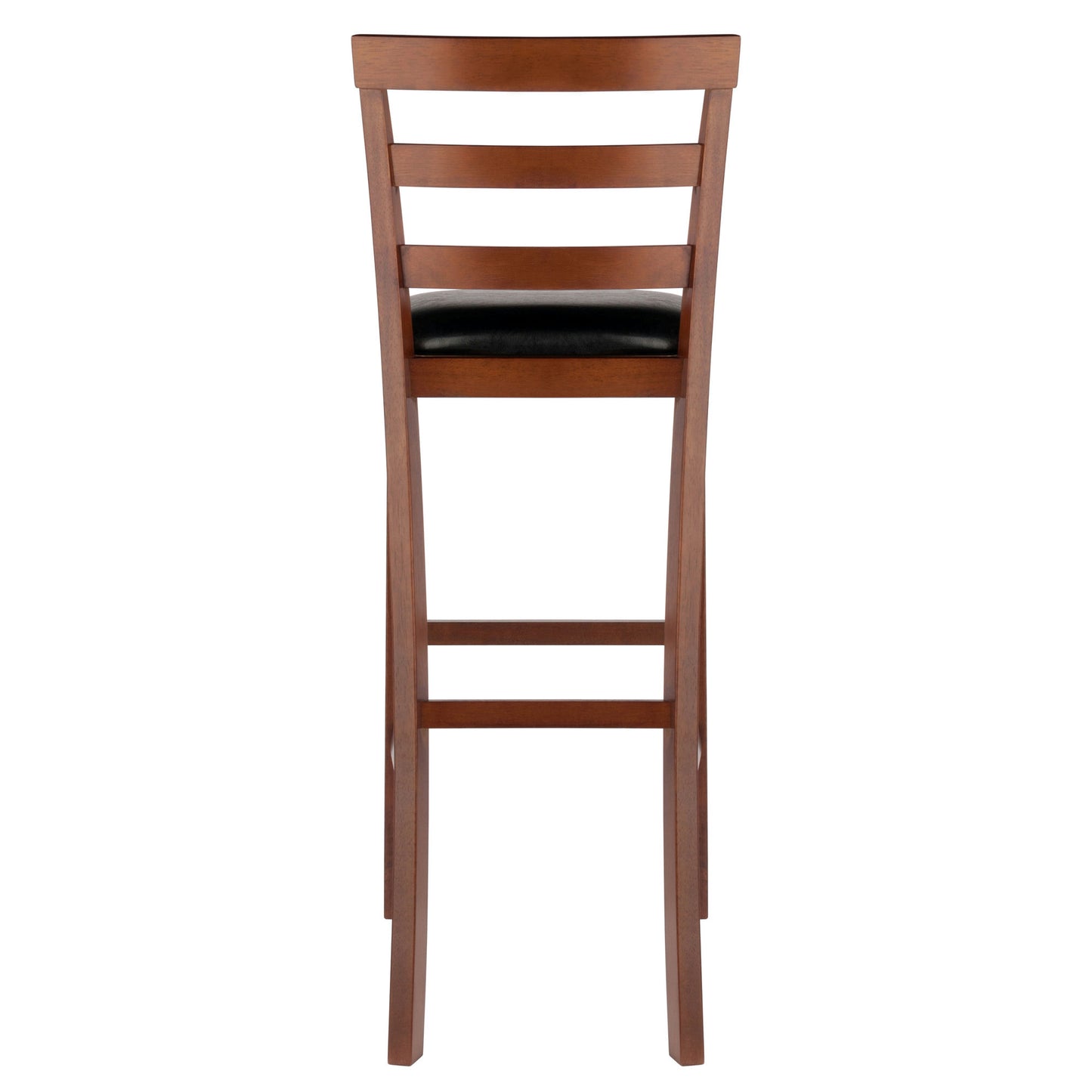 Simone 2-Pc Cushion Ladder-back Bar Stool Set, Black and Walnut