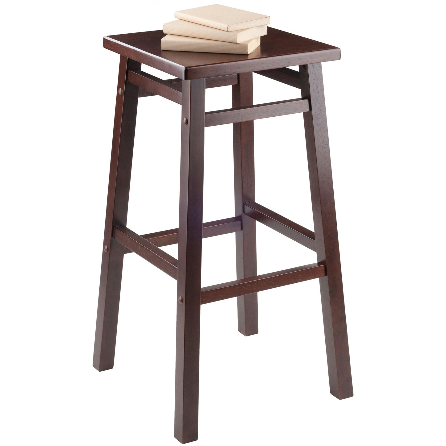 Carter Square Seat Bar Stool, Walnut