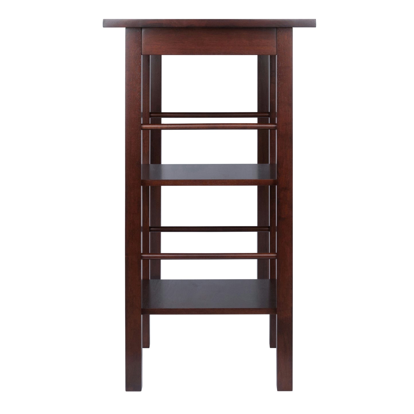 Egan Breakfast Kitchen Island with Shelves, Walnut