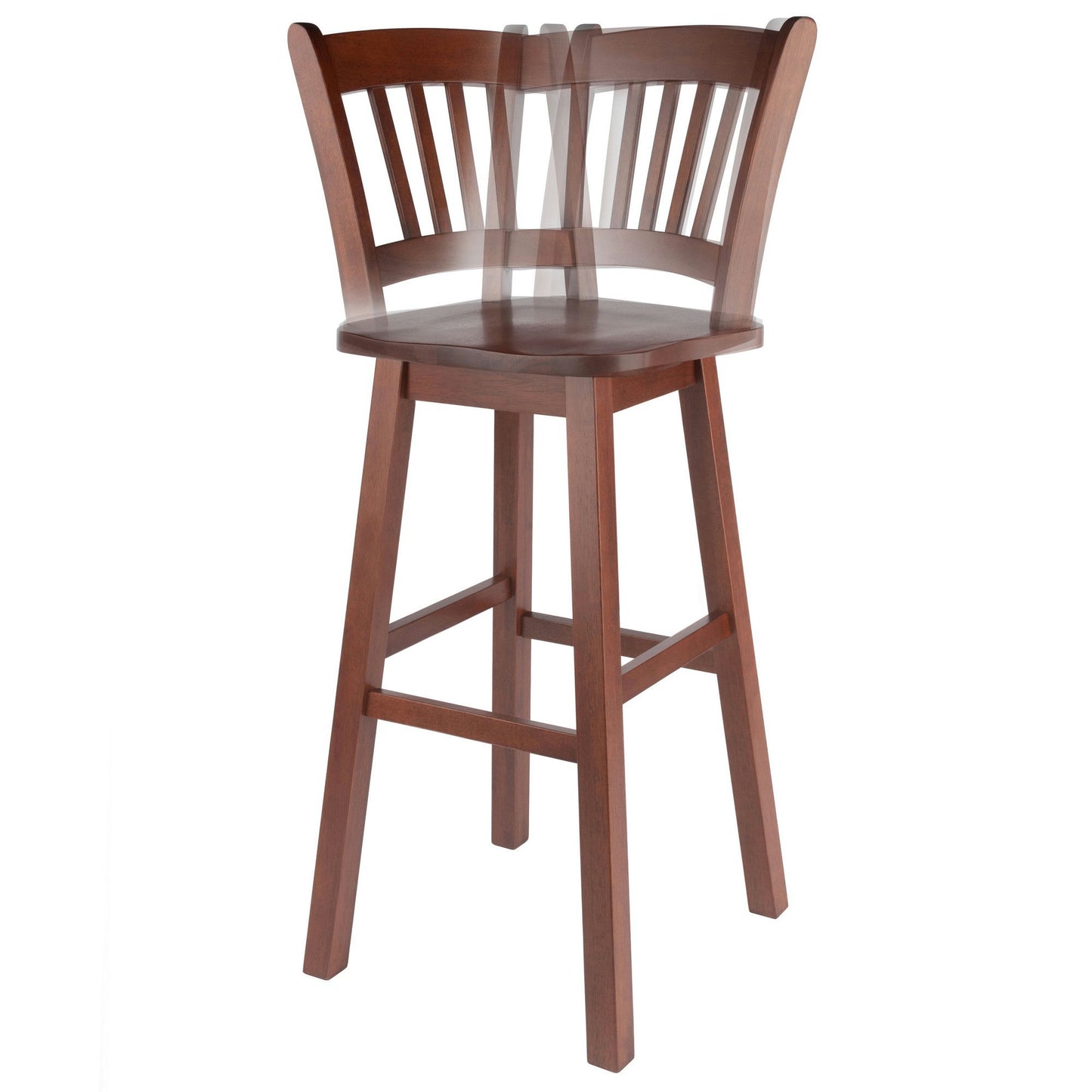 Fina Swivel Seat Bar Stool, Walnut