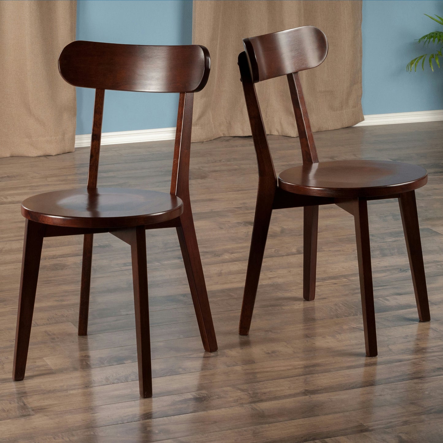 Pauline 2-Pc H-Leg Chair Set, Walnut