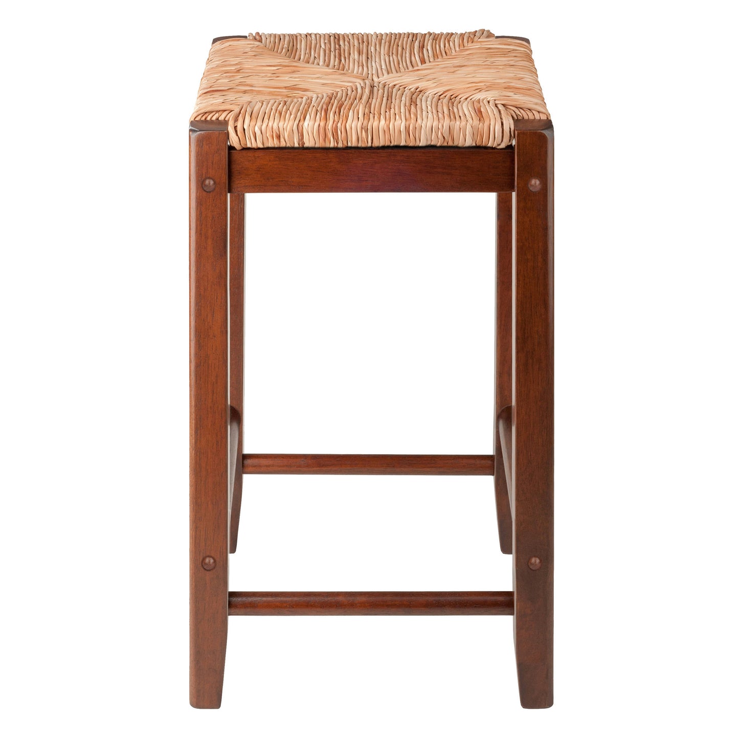 Kaden 2-Pc Rush Seat Counter Stool Set, Walnut