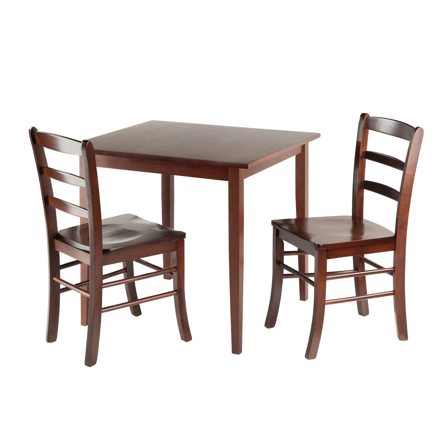 Groveland 3-Pc Dining Table with Ladder-back Chairs, Walnut