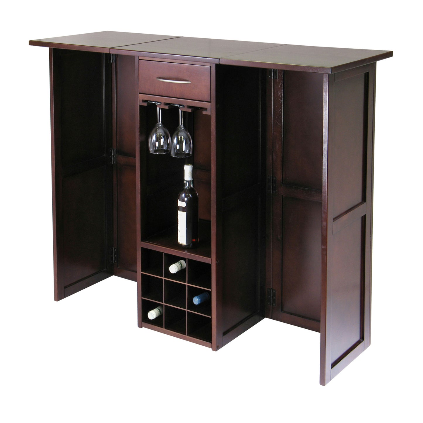 Newport Expandable Entertainment Wine Bar, Walnut
