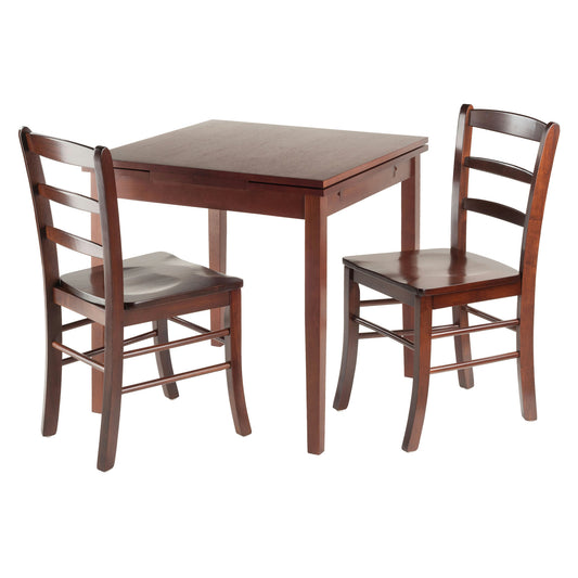 Pulman 3-Pc Dining Table with Ladder-back Chairs, Walnut