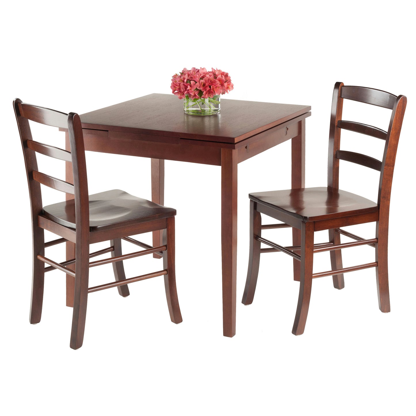 Pulman 3-Pc Dining Table with Ladder-back Chairs, Walnut