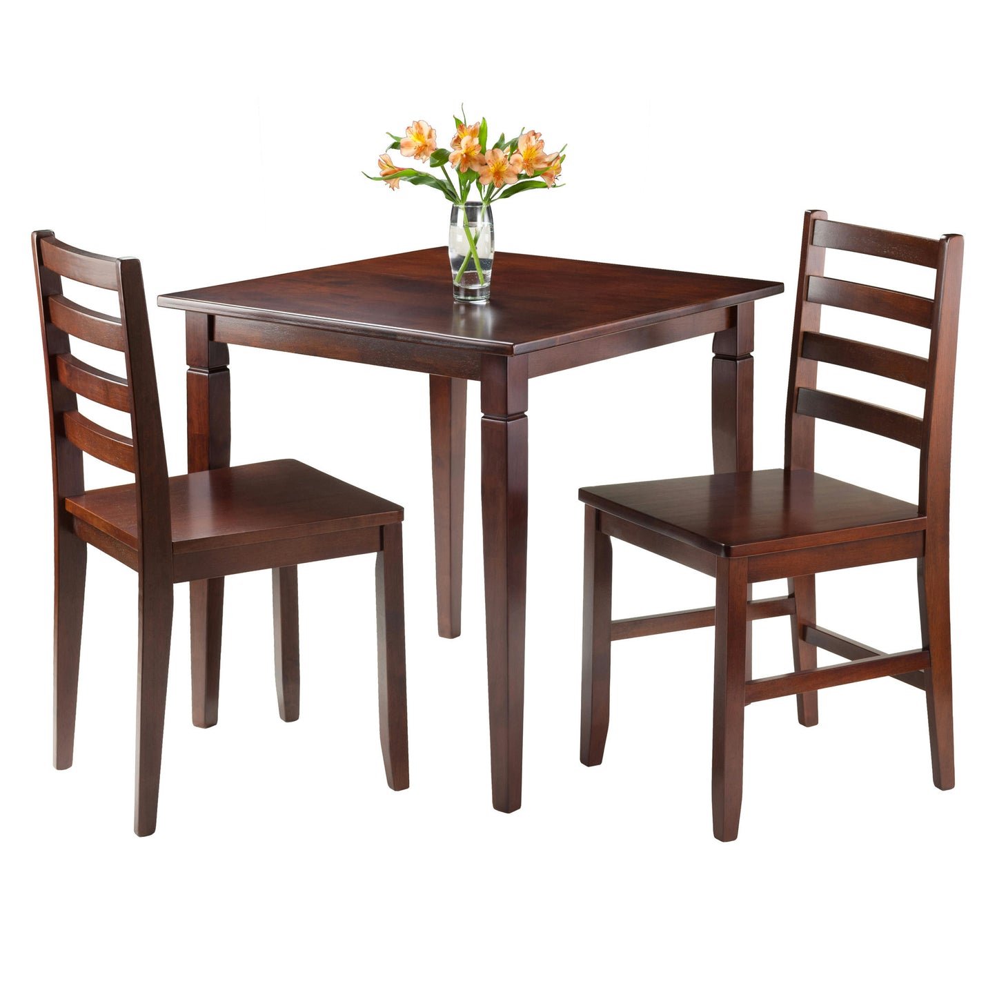 Kingsgate 3-Pc Dinning Table with Ladder-back Chairs, Walnut