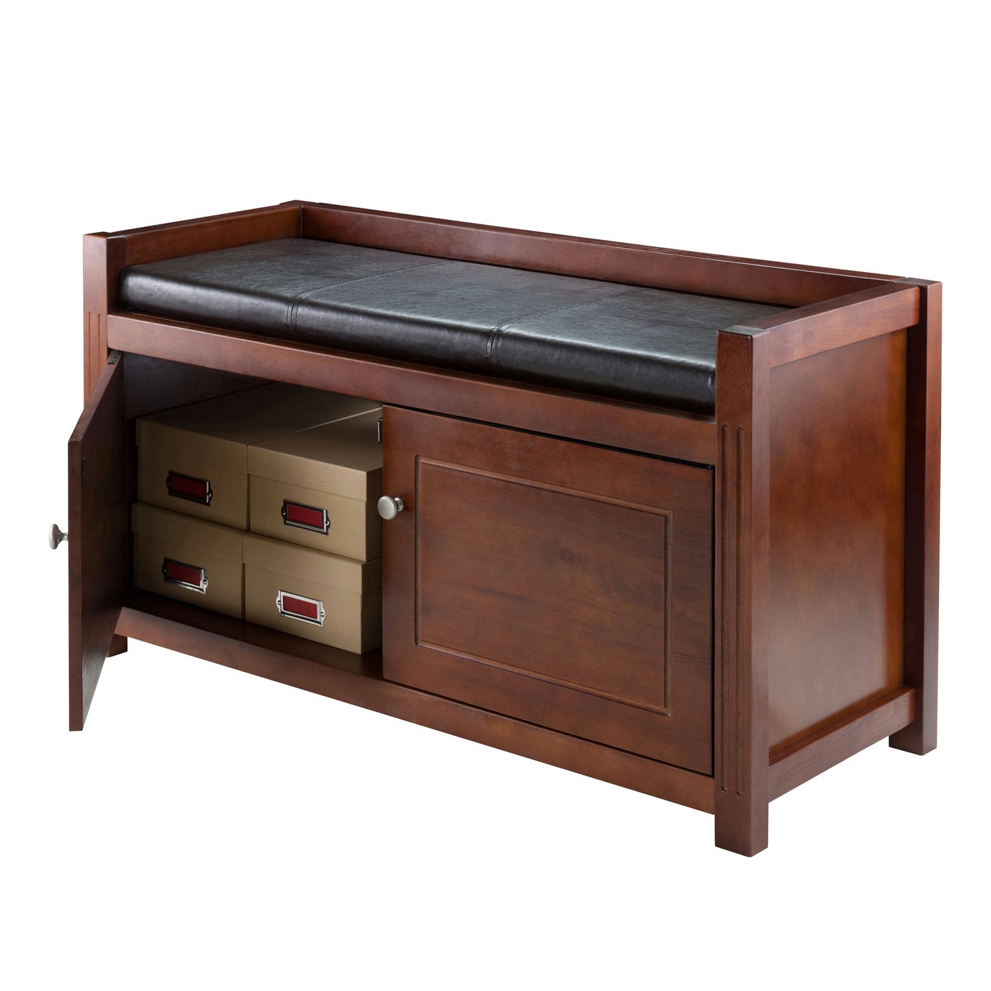 Charleston 2-Pc Storage Bench with Seat Cushion, Walnut and Espresso
