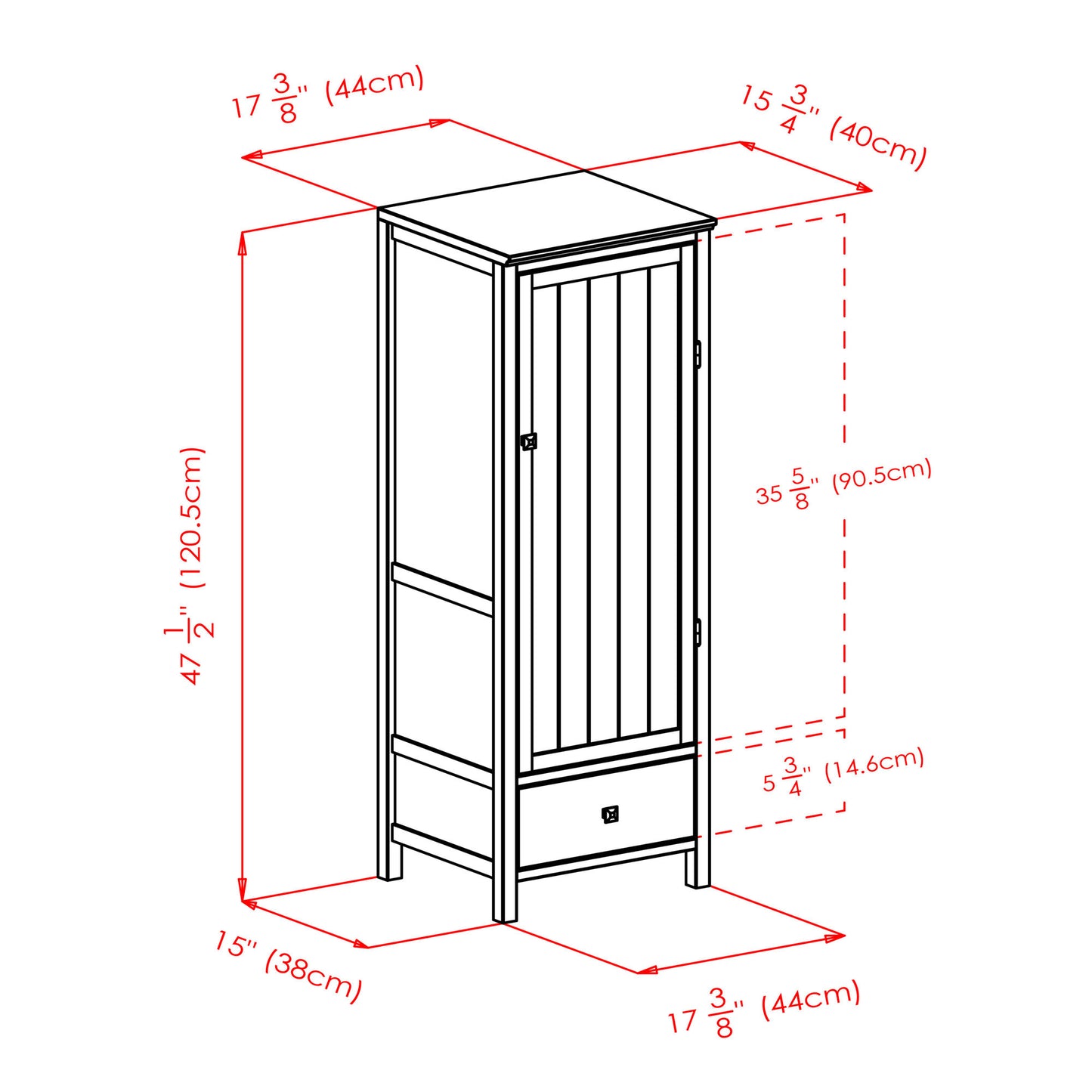 Brooke Jelly 1-Drawer Cupboard, Walnut