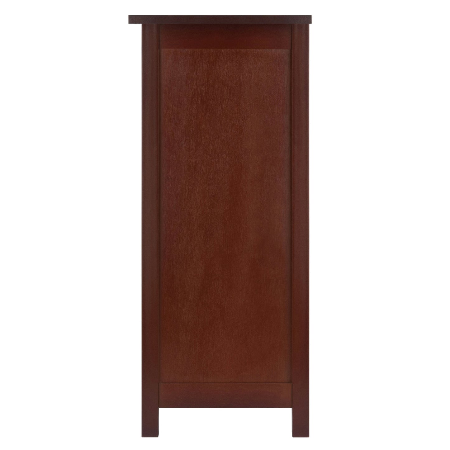Milan 4-Pc Storage Wide Shelf with 3 Foldable Woven Baskets, Walnut