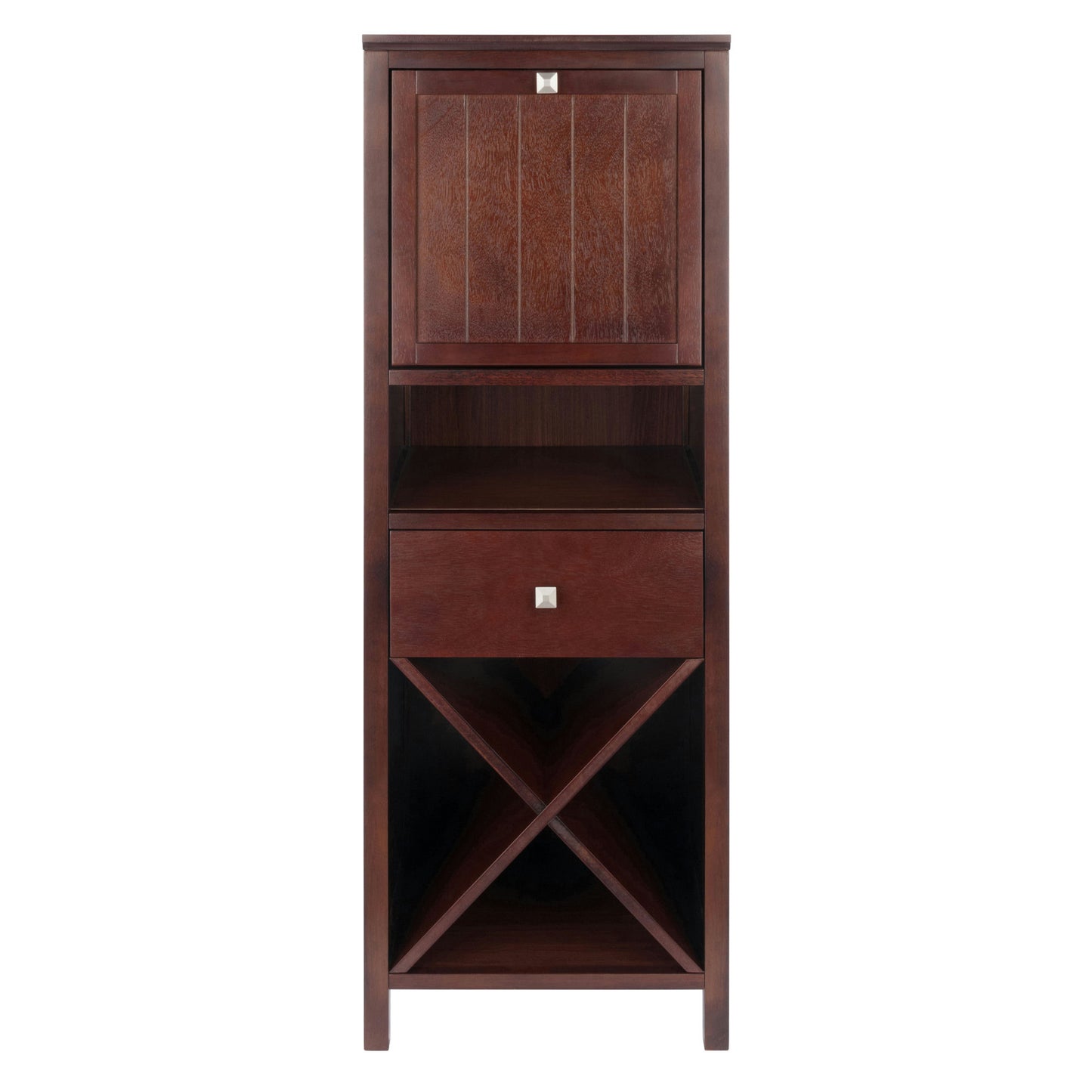 Brooke Jelly 4-Section Cupboard, Wine Storage, Walnut