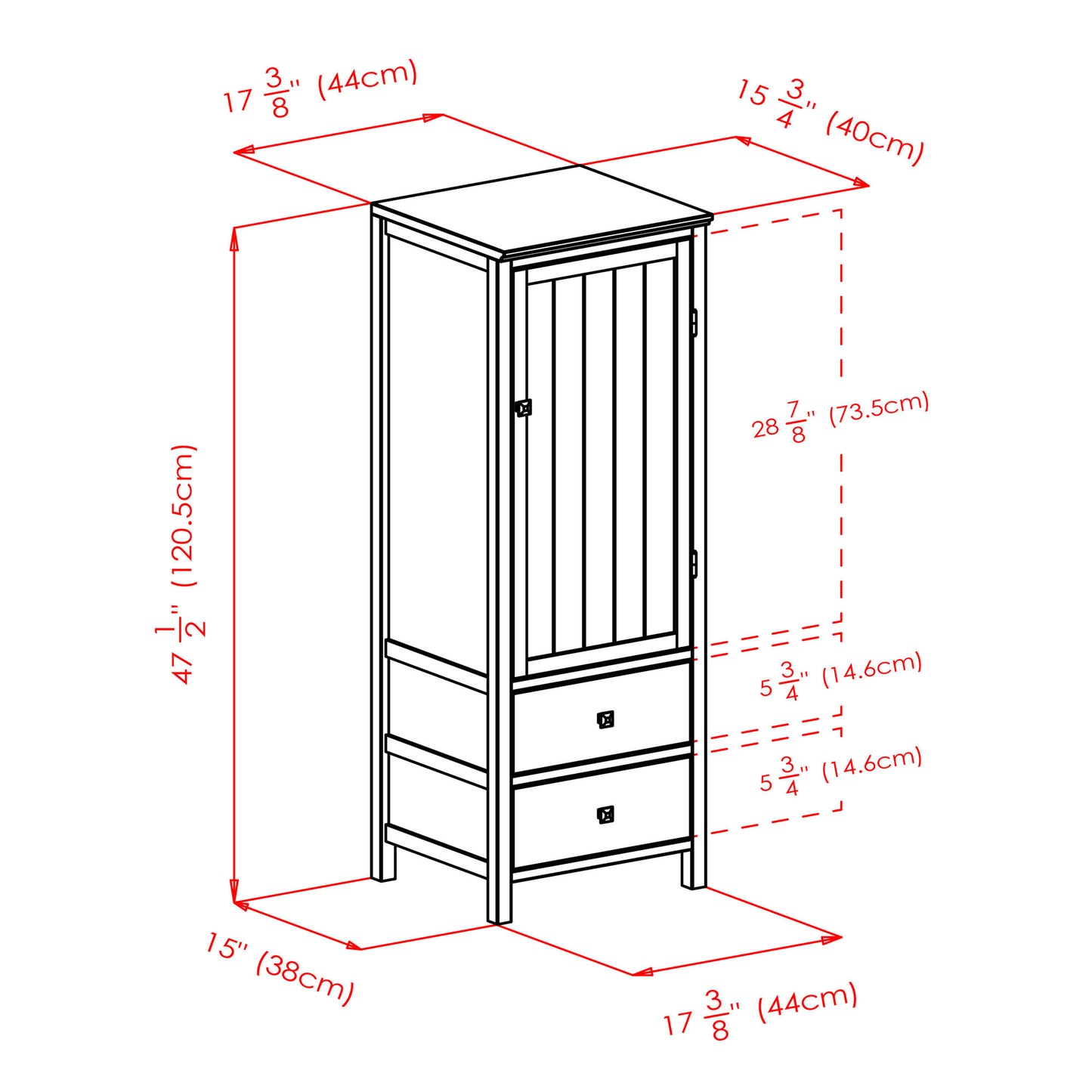 Brooke Jelly 2-Drawer Cupboard, Walnut