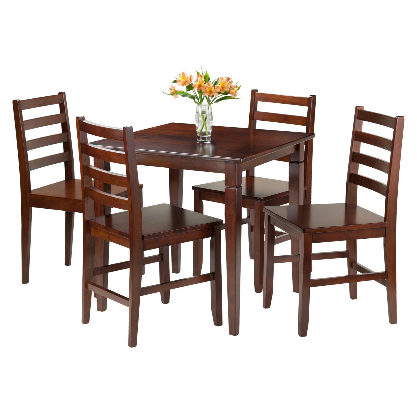 Kingsgate 5-Pc Dining Table with Ladder-back Chairs, Walnut