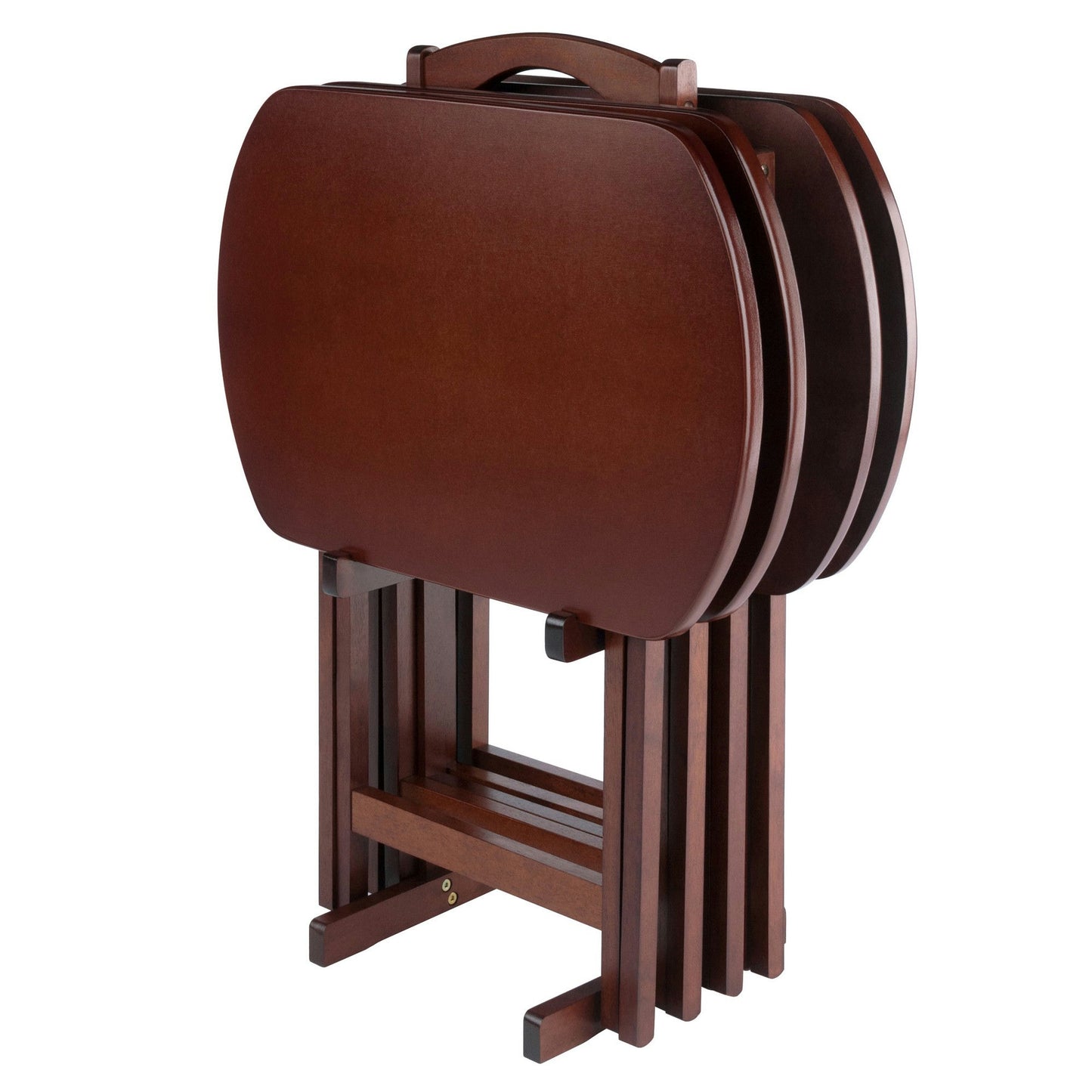 Corbett 5-Pc Oversize Snack Table Set, Walnut