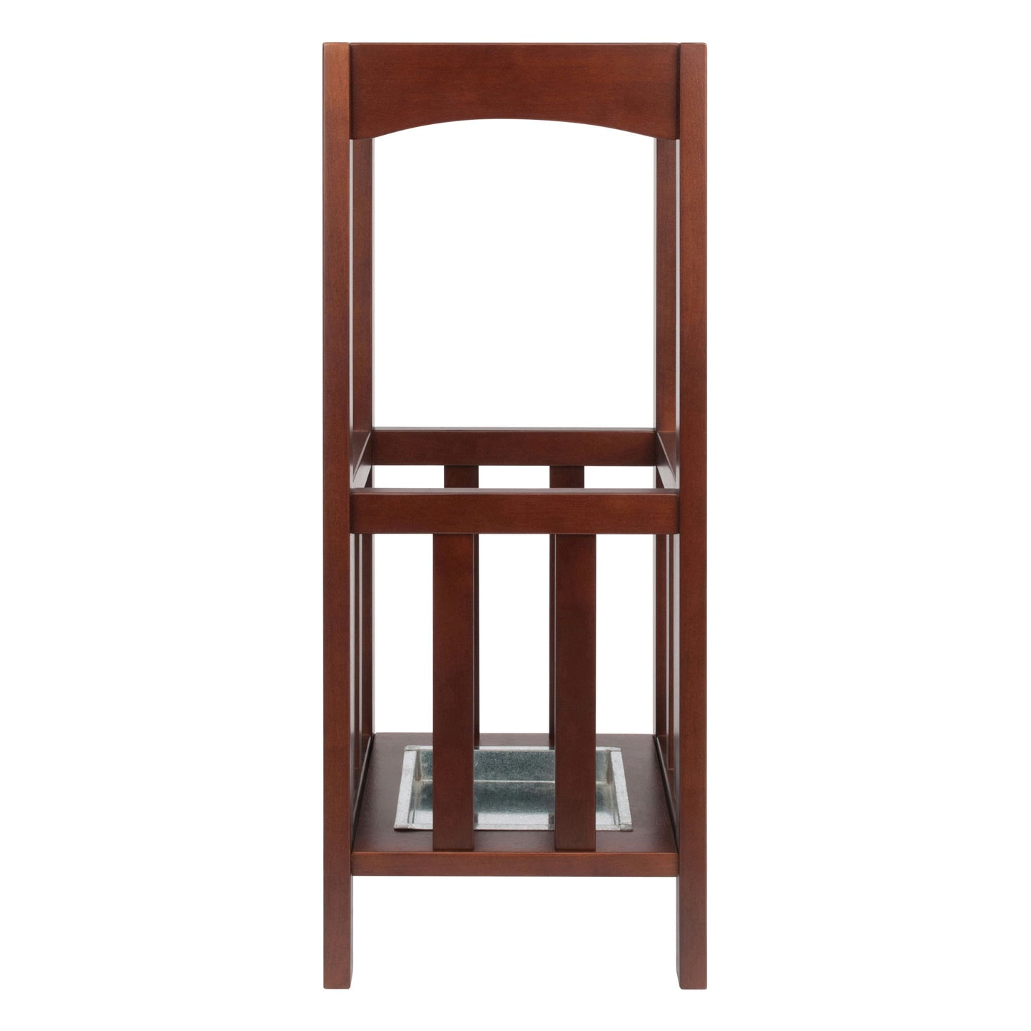 Rex Umbrella Stand with Metal Tray, Walnut