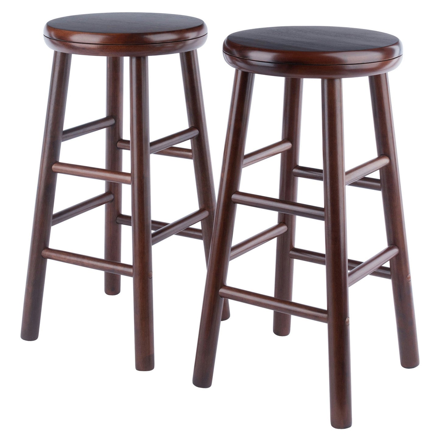 Shelby 2-Pc Swivel Seat Counter Stool Set, Walnut