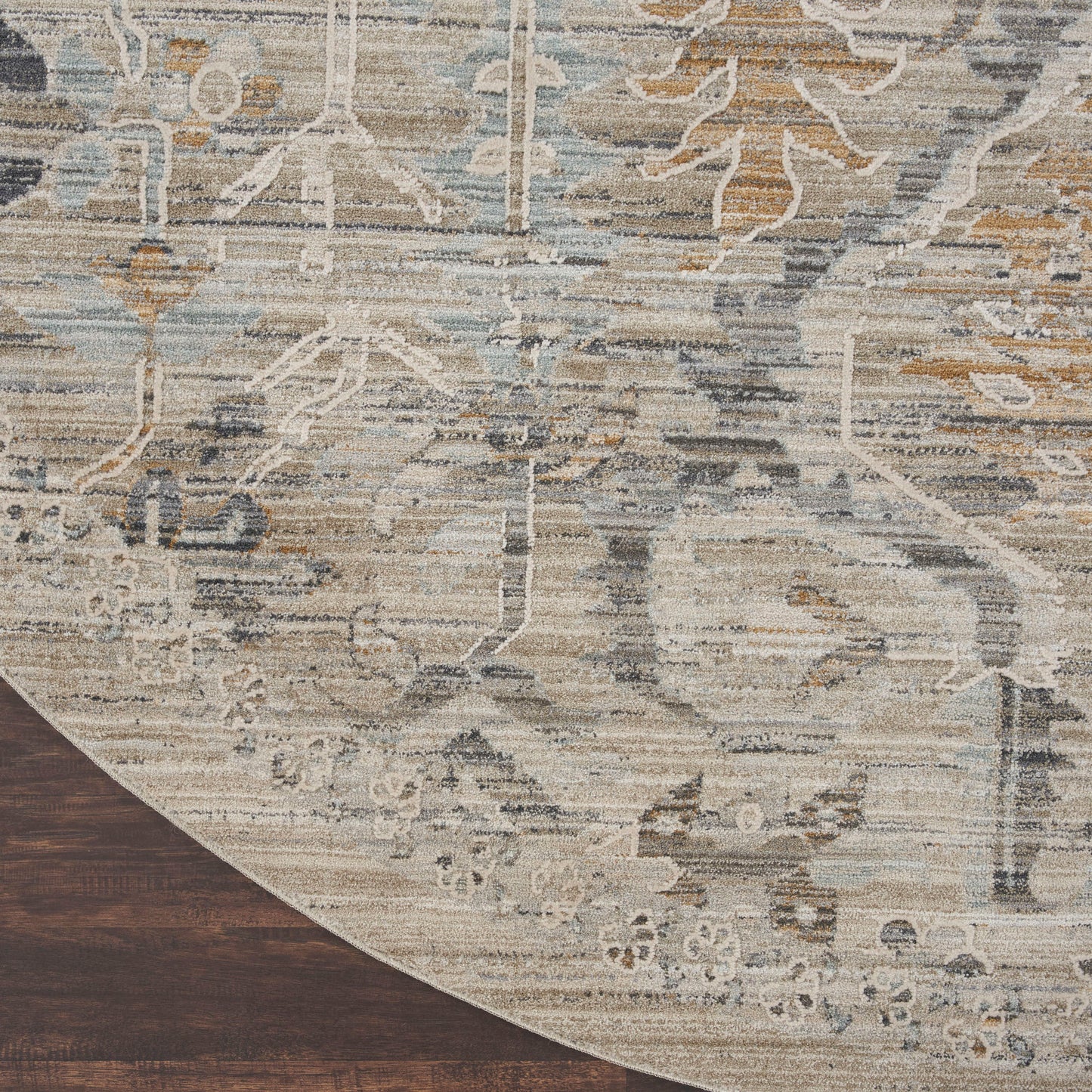 Nourison Lynx 7'10" Round Ivory Taupe Bohemian Indoor Rug