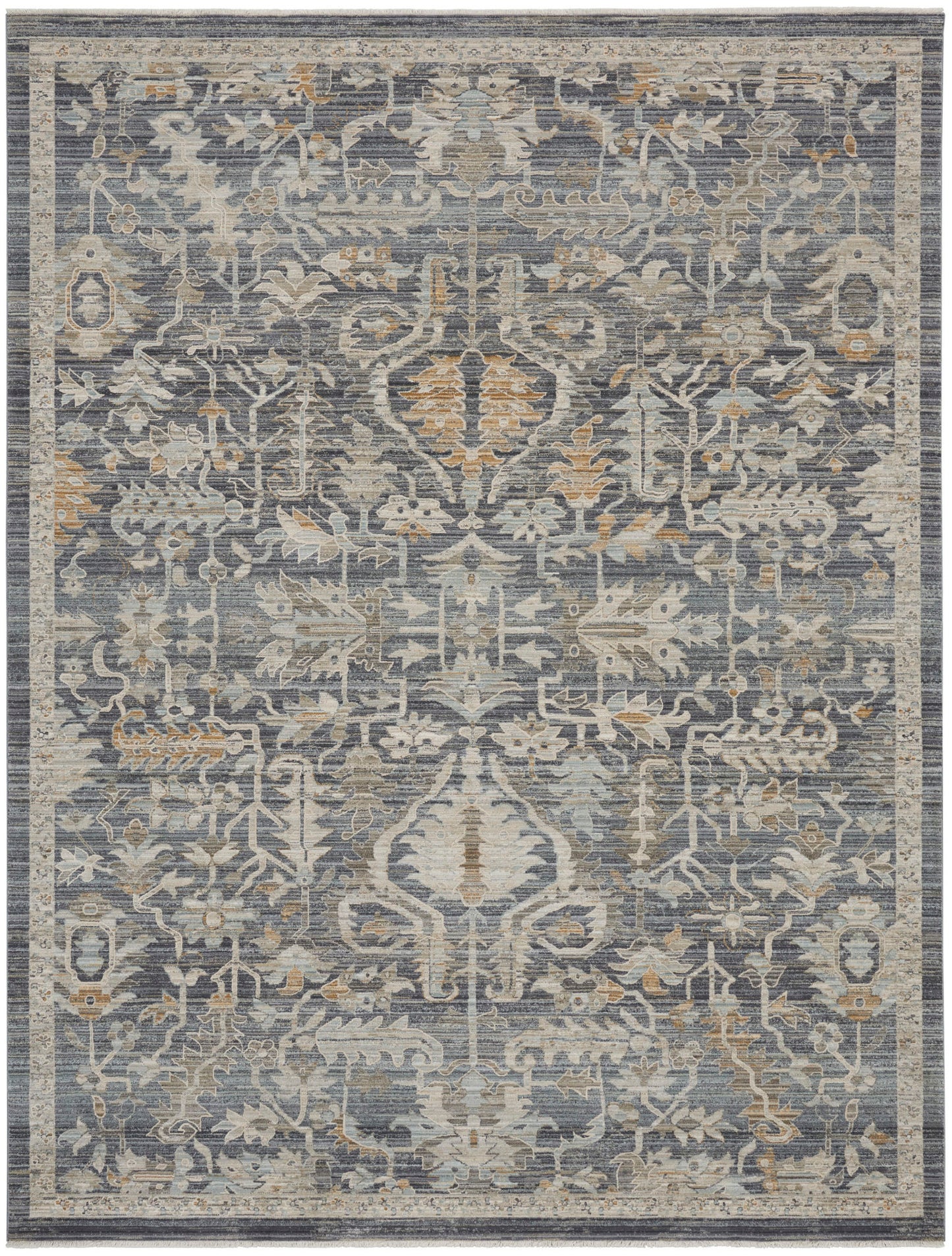 Nourison Lynx 8.6 x 11.4 Navy Multicolor Bohemian Indoor Rug