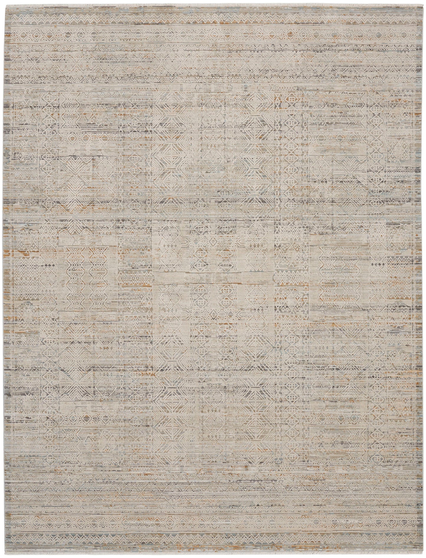 Nourison Lynx 8.6 x 11.4 Ivory Multicolor Bohemian Indoor Rug