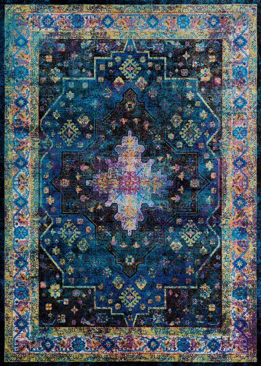 Couristan Gypsy Chartres Ultramarine-Mocha Rug 5'3" x 7'6"