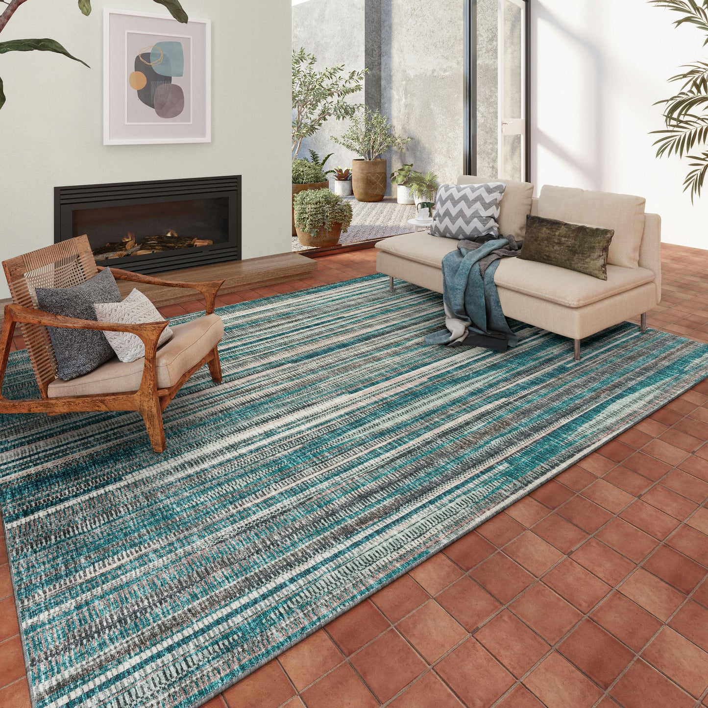 Amador AA1 Teal 5' x 7'6" Rug