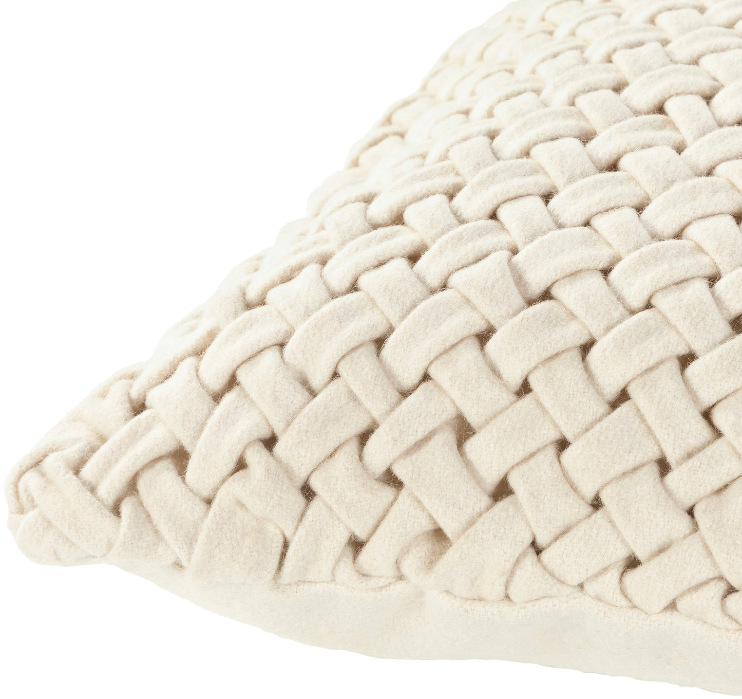 Surya Alana Cream Pillow Shell With Down Insert 14"H X 22"W